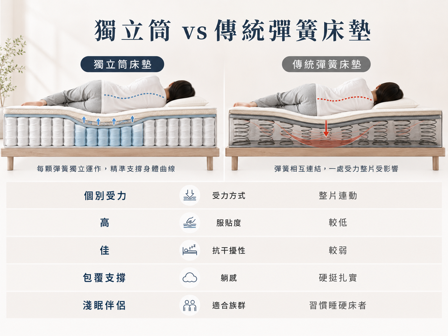 獨立筒床墊,獨立筒床墊 推薦,獨立筒床墊是什麼,獨立筒床墊構造